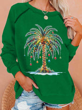 Load image into Gallery viewer, Women's Christmas Palm Tree Print Casual Sweatshirt