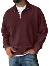 Load image into Gallery viewer, Men's Fashionable Retro Half-zip Stand Collar Casual Sweatshirt