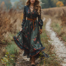 Load image into Gallery viewer, Women's Elegant Bohemian Pastoral Style Maxi Long Dress