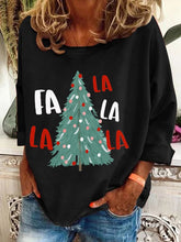 Load image into Gallery viewer, Women's Christmas Fa La La La La Christmas Tree Printed Casual Sweatshirt