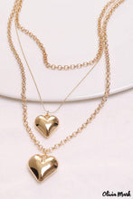 Load image into Gallery viewer, Gold Heart Pendant Layered Necklace