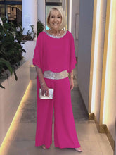 Load image into Gallery viewer, Plus Size Pink Sequin Spinning Tunic Suit