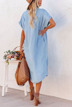 Load image into Gallery viewer, Rita Pocketed Tencel Button Down Midi Dress