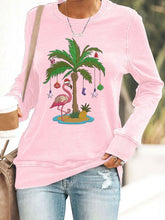 Load image into Gallery viewer, Women's Christmas Palm Tree Flamingo Embroidery Print Sweatshirt