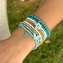 Load image into Gallery viewer, Bohemian 9-piece Butterfly, Flower And Heart Beaded Bracelet