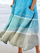 Load image into Gallery viewer, Women's Wave Ocean Art Print Pocket Casual Resort Comfort Maxi Dress