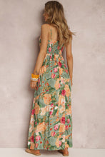 Load image into Gallery viewer, Everyday Pink Chiffon Floral Print Deep V Neck Sleeveless Maxi Dress