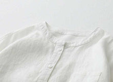 Load image into Gallery viewer, Casual Linen Stand Collar Three-quarter Sleeve Loose Shirt