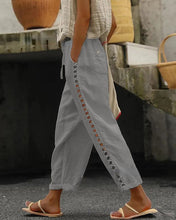 Load image into Gallery viewer, Women&#39;S Solid Color Cotton Linen Hollow Casual Pants