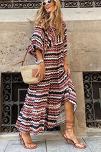 Load image into Gallery viewer, Fabulous Time Puff Sleeve Tiered Midi Dress