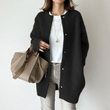 Load image into Gallery viewer, Retro Solid Color Loose Button Pocket Knitted Cardigan