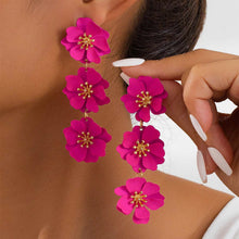 Load image into Gallery viewer, Holiday Style Floral Long Earrings