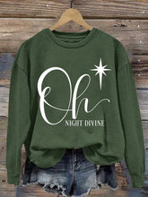 Load image into Gallery viewer, Women&#39;s Christmas Oh Night Divine Casual Long Sleeve Sweatshirt