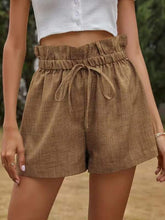 Load image into Gallery viewer, High Waisted Lace Up Loose Wide Leg Shorts