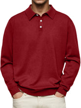 Load image into Gallery viewer, Men's Casual and Comfortable Solid Color Lapel Long Sleeve POLO Shirt