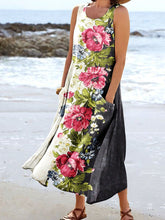 Load image into Gallery viewer, Women's Floral Art Print Pocket Casual Resort Comfort Maxi Dress