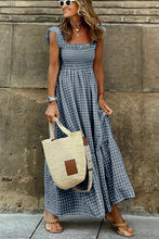 Load image into Gallery viewer, Singing Solo Multi Plaid Smocked Bust Maxi Dress