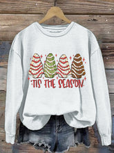 Load image into Gallery viewer, Women&#39;s Christmas Tree Printed Crew Neck Sweatshirt