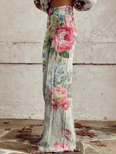 Load image into Gallery viewer, Women's Vintage Botanical Floral Wide Leg Pants