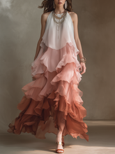 Load image into Gallery viewer, Romantic Ombre Tiered Ruffle Maxi Dress