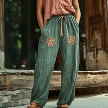 Load image into Gallery viewer, Women's Linen Bohemian Style Wide-leg Trousers Pants