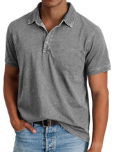 Load image into Gallery viewer, Men's Retro Lapel Button Casual Solid Color Short Sleeve POLO Shirt