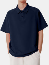 Load image into Gallery viewer, Men's Solid Color Comfortable Cotton Casual Daily Raglan Short-sleeved Polo Shirt