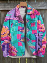 Load image into Gallery viewer, Vintage Print Casual Denim Jacket