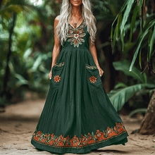Load image into Gallery viewer, Women&#39;s Ethnic Style Sleeveless Linen Maxi Dress