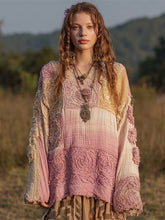 Load image into Gallery viewer, Celtic Knot Art Boho Floral Embroidery Women's Linen Loose Top