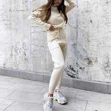 Load image into Gallery viewer, Fashion high-neck exposed navel sports casual simple suit