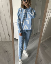 Load image into Gallery viewer, Hooded sports letter knitted two-piece set