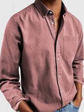 Load image into Gallery viewer, Men's Basics Vintage Washed 100% Cotton Pocket Long Sleeve Shirt