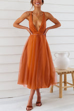 Load image into Gallery viewer, Feeling Romantic V Neck Tulle Midi Dress