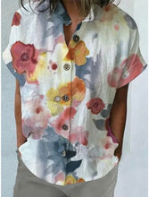 Load image into Gallery viewer, Casual Loose Floral Printed Short Sleeved Shirt