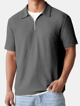 Load image into Gallery viewer, Men's Summer Solid Color Waffle Comfort Short Sleeve Polo Shirt
