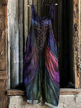 Load image into Gallery viewer, Vintage Viking Celtic Gradient Art Linen Jumpsuit