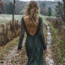 Load image into Gallery viewer, Women's Retro Pastoral Style Long-sleeve Sexy Maxi Long Dress