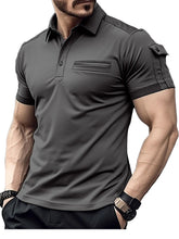 Load image into Gallery viewer, Men's Summer Sports Casual Pocket Lapel Solid Color Linen Polo Shirt