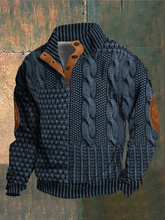 Load image into Gallery viewer, Men's Casual Retro Print Stand Collar Button Sweatshirt