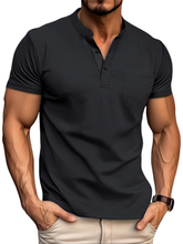 Load image into Gallery viewer, Men's Athletic Basics Waffle Fabric Button-Down Henley