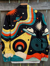 Load image into Gallery viewer, Vintage UFO Print Casual Jacket