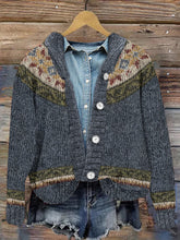 Load image into Gallery viewer, Button  Color Block Icelandic Pattern Printed Cardigan