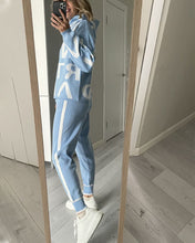 Load image into Gallery viewer, Hooded sports letter knitted two-piece set