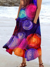Load image into Gallery viewer, Women's Seaweed Floral Pattern Resort Style Vest with Pockets Dress