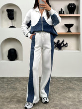 Load image into Gallery viewer, Autumn and winter spliced casual two-piece set