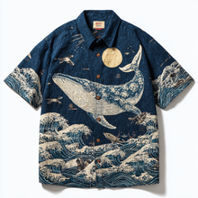 Load image into Gallery viewer, Ocean And Whale Elements Japanese Vacation Style Men's Short Sleeve T-shirt