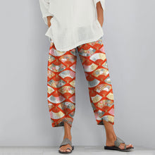 Load image into Gallery viewer, Vintage Japanese Art Fan Printed Casual Pants