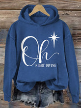 Load image into Gallery viewer, Women&#39;s Christmas Oh Night Divine Printed Casual Hoodie