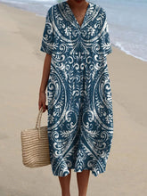 Load image into Gallery viewer, Women's Vintage Ethnic Floral Art Print Casual Flowy Dress